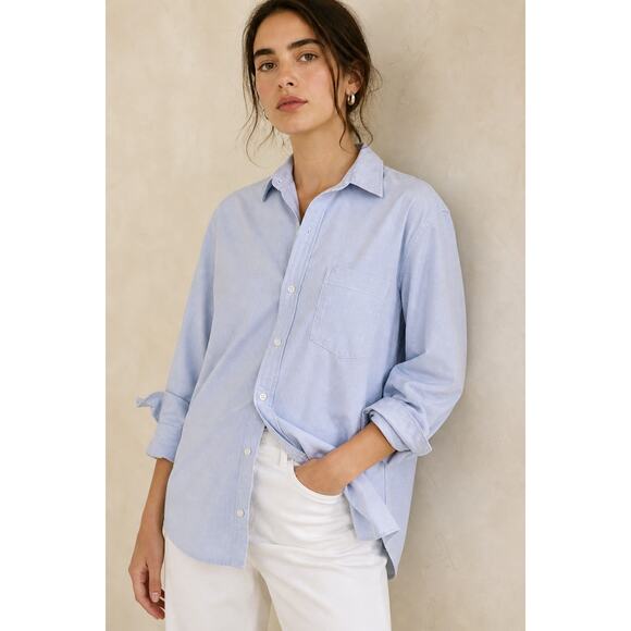 Frank & Eileen Tops - New with Tags Frank & Eileen Joedy Shirt Small Blue Cotton Oversized Button Up